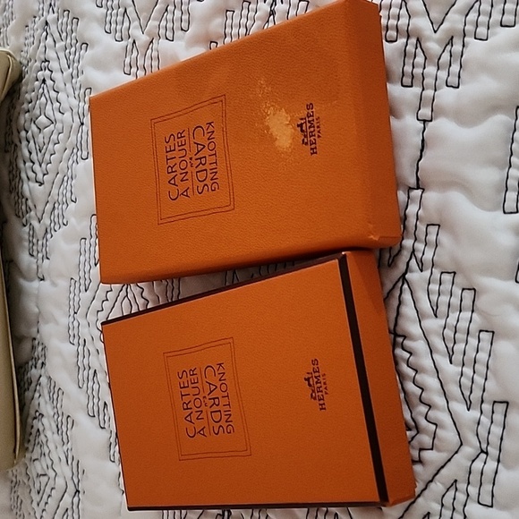 2 Hermès Orange Knotting Cards - Picture 6 of 6